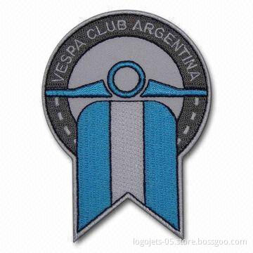 Woven Patch Label with Merrow Border, Different Colors are Available
